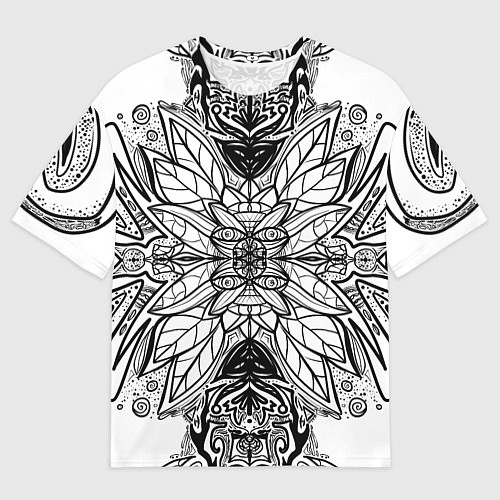 Мужская футболка оверсайз Абстрактный узор сова / 3D-принт – фото 1