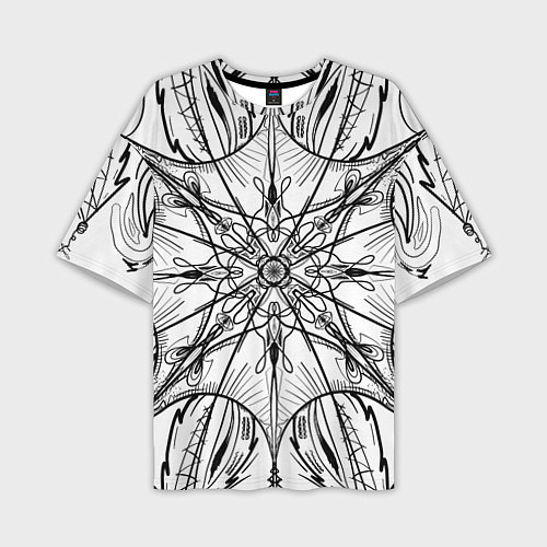 Мужская футболка оверсайз Абстрактный контрастный паттерн / 3D-принт – фото 1