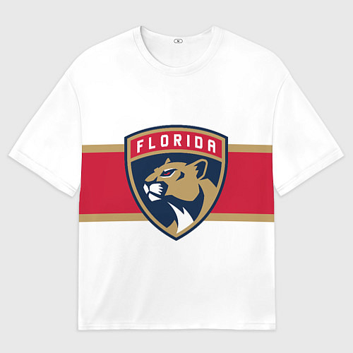 Мужская футболка оверсайз Florida panthers - uniform - hockey / 3D-принт – фото 1