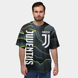 Футболка оверсайз мужская Juventus dark green logo, цвет: 3D-принт — фото 2