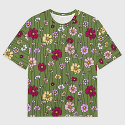 Мужская футболка оверсайз Летний луг - паттерн