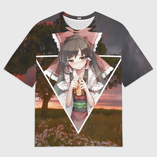 Мужская футболка оверсайз Touhou Project Reimu / 3D-принт – фото 1