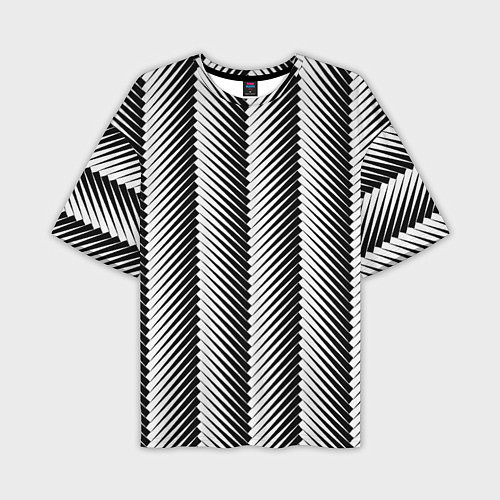 Мужская футболка оверсайз Геометрический узор в елочку / 3D-принт – фото 1