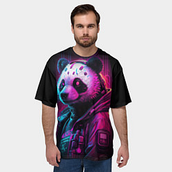 Футболка оверсайз мужская Panda cyberpunk, цвет: 3D-принт — фото 2