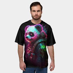 Футболка оверсайз мужская Cyberpunk panda, цвет: 3D-принт — фото 2