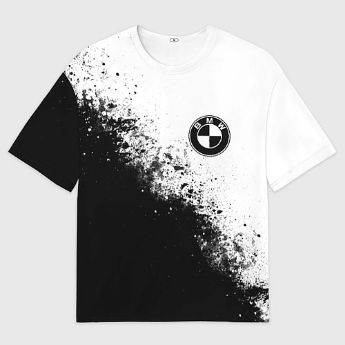 Мужская футболка оверсайз BMW - black and white / 3D-принт – фото 1