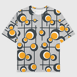 Мужская футболка оверсайз Абстракция из кругов и линий