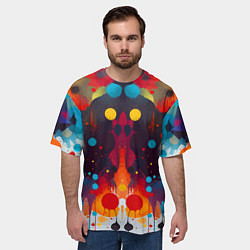 Футболка оверсайз мужская Mirrow colorful blots - abstraction - vogue, цвет: 3D-принт — фото 2