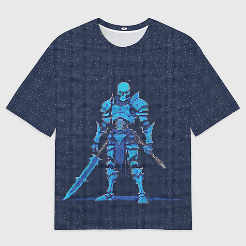 Мужская футболка оверсайз Pixel Skeleton / 3D-принт – фото 1