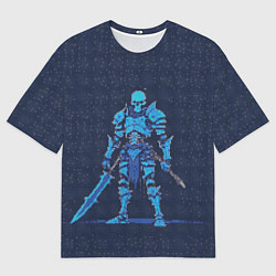 Мужская футболка оверсайз Pixel Skeleton