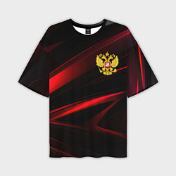 Футболка оверсайз мужская Золотистый герб России, цвет: 3D-принт