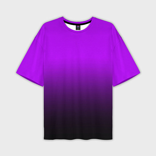 Мужская футболка оверсайз Градиент фиолетово-чёрный / 3D-принт – фото 1