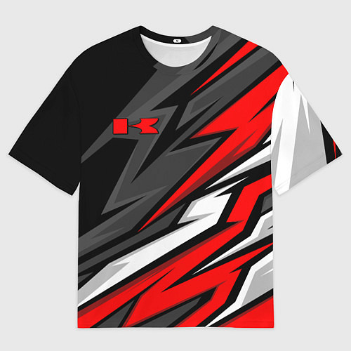 Мужская футболка оверсайз Kawasaki - red uniform / 3D-принт – фото 1