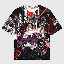 Мужская футболка оверсайз Кокушибо высшая луна - Клинок демонов