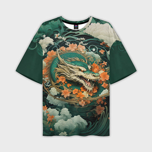 Мужская футболка оверсайз Облачный дракон Irezumi / 3D-принт – фото 1