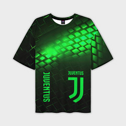 Мужская футболка оверсайз Juventus green logo neon