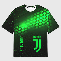Мужская футболка оверсайз Juventus green logo neon