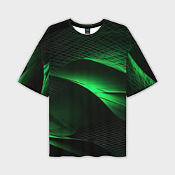 Футболка оверсайз мужская Зеленая абстракция фон, цвет: 3D-принт
