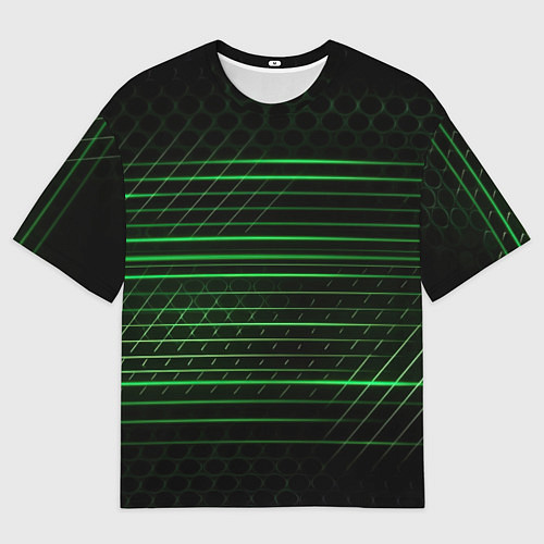 Мужская футболка оверсайз Green abstract texture / 3D-принт – фото 1