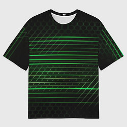 Футболка оверсайз мужская Green abstract texture, цвет: 3D-принт