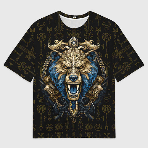 Мужская футболка оверсайз Языческий скандинавский медведь / 3D-принт – фото 1