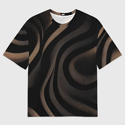 Мужская футболка оверсайз Черный абстрактный узор