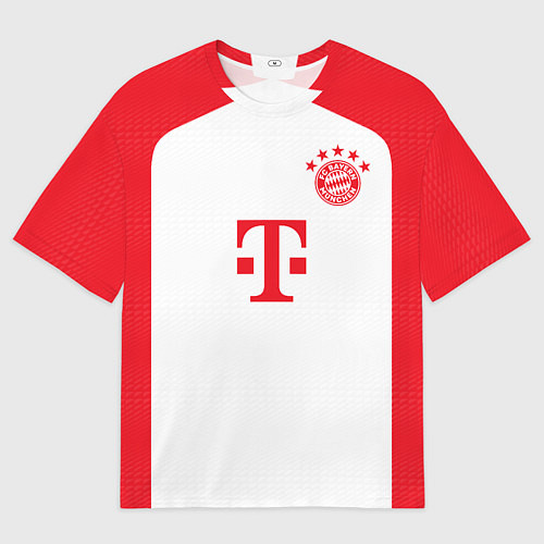 Мужская футболка оверсайз Харри Кейн Бавария Мюнхен форма 2324 домашняя / 3D-принт – фото 1