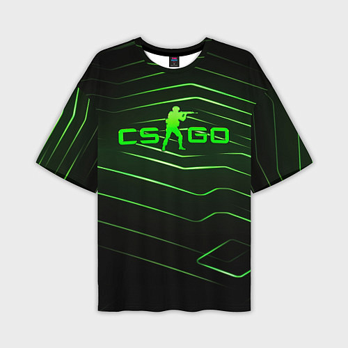 Мужская футболка оверсайз CS GO dark green / 3D-принт – фото 1