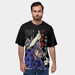 Футболка оверсайз мужская Кокушибо самурай - Клинок демонов, цвет: 3D-принт — фото 2
