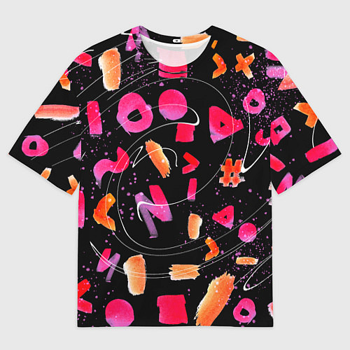 Мужская футболка оверсайз Яркие маркеры / 3D-принт – фото 1