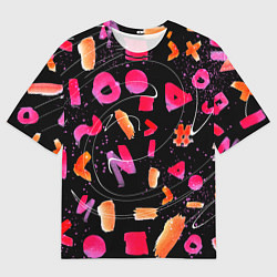 Мужская футболка оверсайз Яркие маркеры