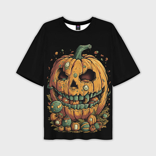 Мужская футболка оверсайз Тыква для Хэллоуина / 3D-принт – фото 1