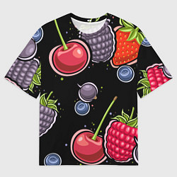 Футболка оверсайз мужская Плоды и ягоды, цвет: 3D-принт