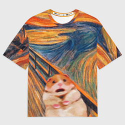 Футболка оверсайз мужская Крик хомяка, цвет: 3D-принт