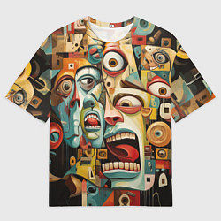 Футболка оверсайз мужская Живопись с лицами в стиле Пабло Пикассо, цвет: 3D-принт