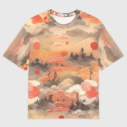 Мужская футболка оверсайз Japen pattern / 3D-принт – фото 1