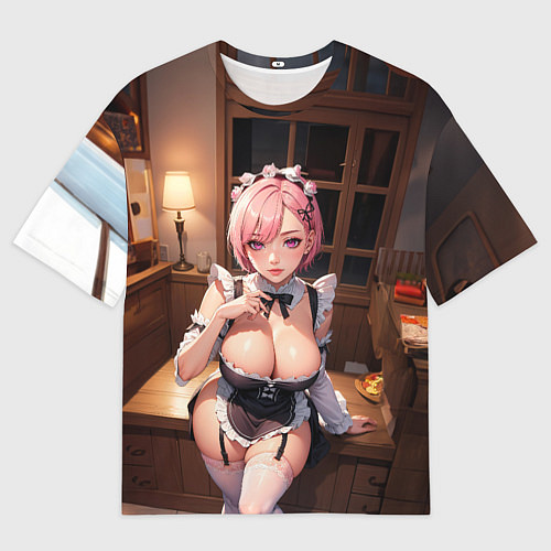 Мужская футболка оверсайз Аниме горничная / 3D-принт – фото 1