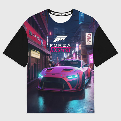 Мужская футболка оверсайз Forza night racing / 3D-принт – фото 1