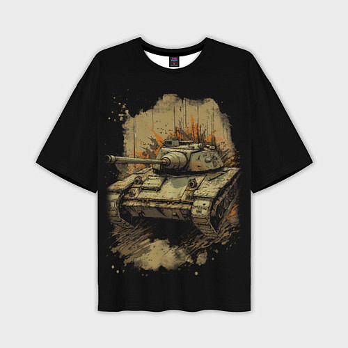 Мужская футболка оверсайз Т54 русский танк / 3D-принт – фото 1