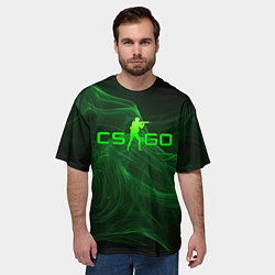 Футболка оверсайз мужская CSGO green lines, цвет: 3D-принт — фото 2