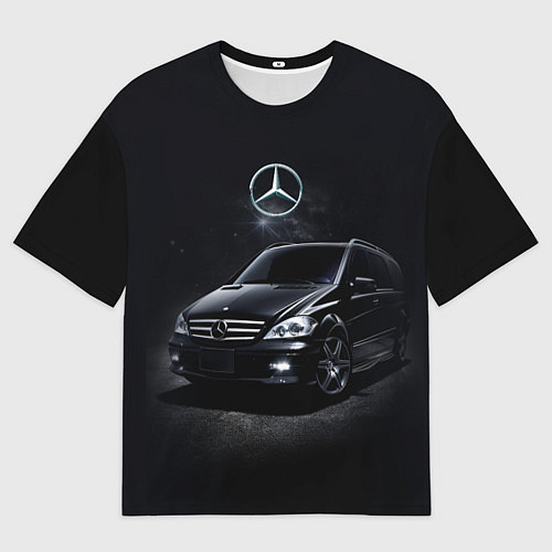 Мужская футболка оверсайз Mercedes black / 3D-принт – фото 1