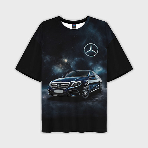 Мужская футболка оверсайз Mercedes Benz galaxy / 3D-принт – фото 1
