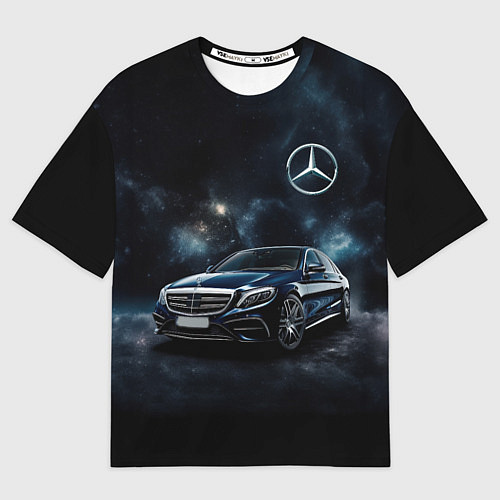 Мужская футболка оверсайз Mercedes Benz galaxy / 3D-принт – фото 1