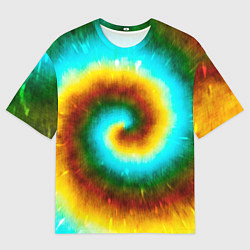 Мужская футболка оверсайз Тай-дай коричневый