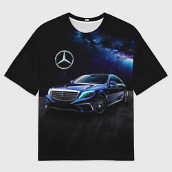 Футболка оверсайз мужская Синий мерседес, цвет: 3D-принт