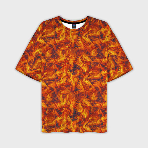 Мужская футболка оверсайз Огненный узор / 3D-принт – фото 1