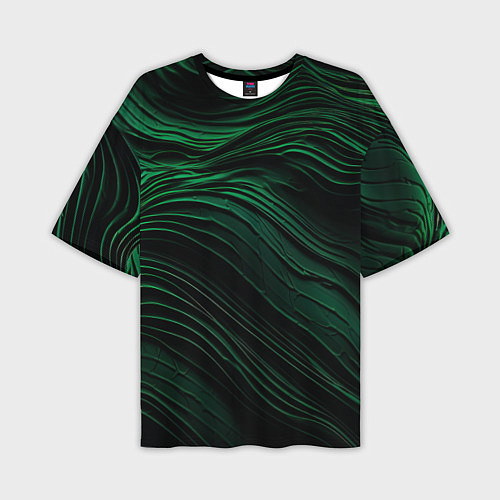 Мужская футболка оверсайз Dark green texture / 3D-принт – фото 1