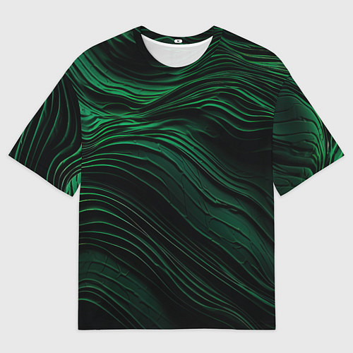 Мужская футболка оверсайз Dark green texture / 3D-принт – фото 1