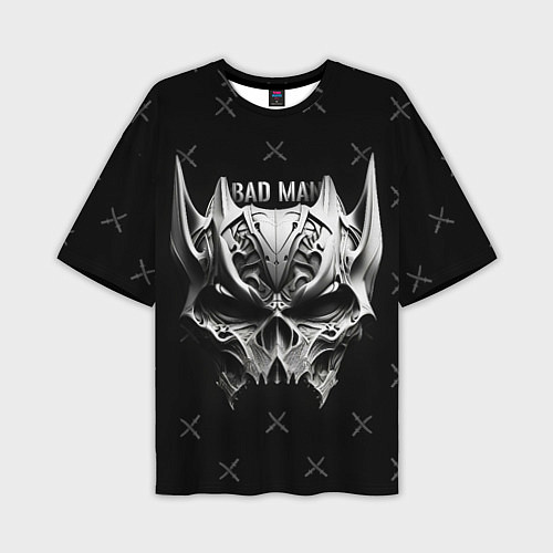 Мужская футболка оверсайз Badman маска черепа / 3D-принт – фото 1