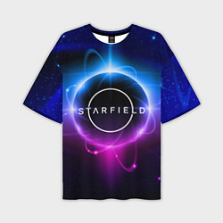 Мужская футболка оверсайз Starfield space logo